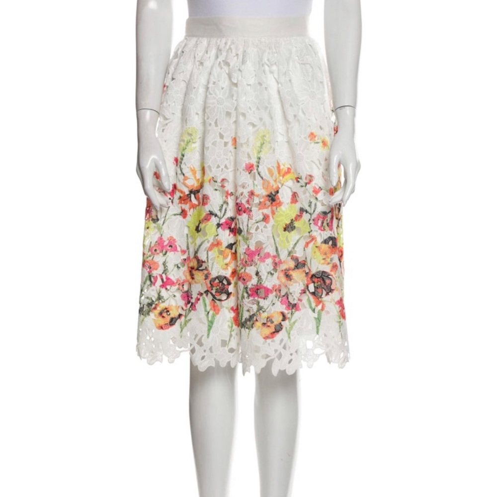 Belle Badgley Mischka Rabia Lace Floral Skirt 4